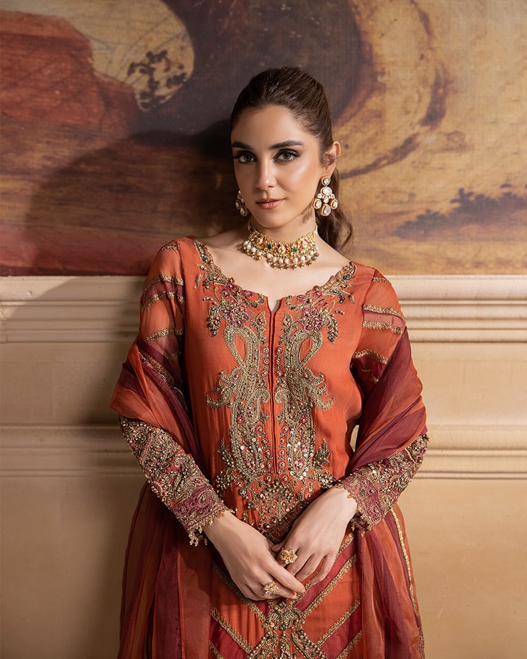 Maya Ali - Aura Shirt, Trouser and Dupatta set | 50% OFF