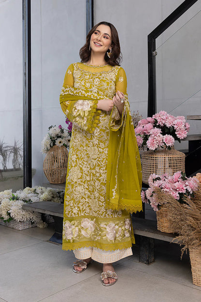 Hania Aamir - Embellished Yellow Shirt, Flapper with Dupatta - COD | 30% OFF