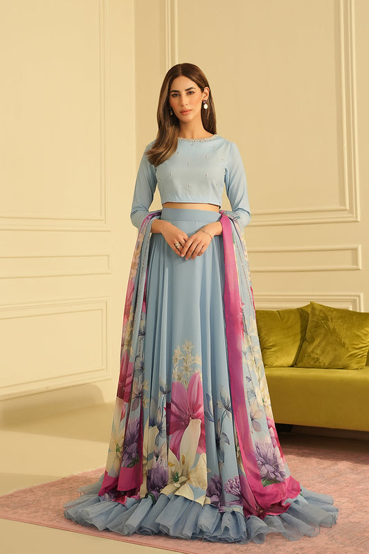 Kohil Crop Top, Skirt & Dupatta Set - 60% OFF