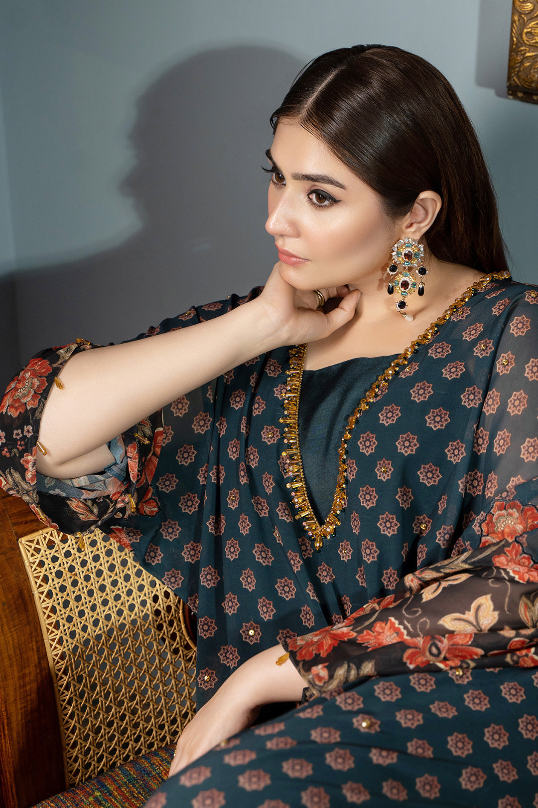 Durefishan Saleem - Lafil Shirt, Pants and Dupatta outfit | 50% OFF