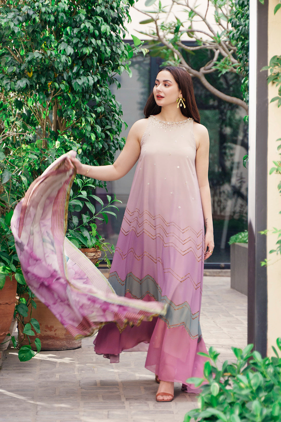 Hania Aamir Ilson Maxi with Dupatta | 50% OFF