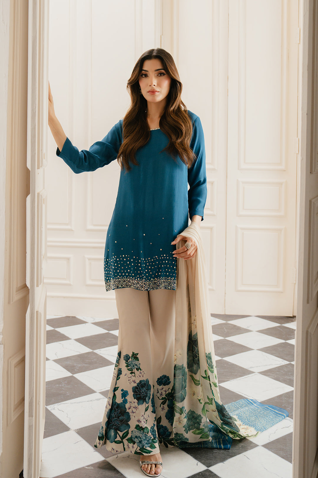 Hania Aamir -  Henzala Top, Pant and Dupatta | 50% OFF