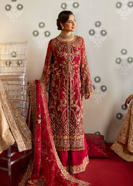 Sajal Ali - Armala Long Shirt, Trouser and Dupatta set | 50% OFF
