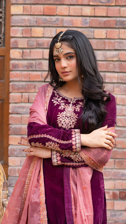 Laiba Khan - Nooray Shirt, Trouser and Dupatta | 30% OFF