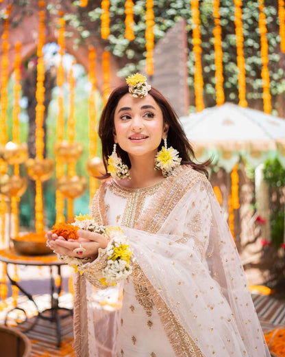 Yumna Zaidi - Waira Shirt, Ghagra with Dupatta - COD | 50% 0FF