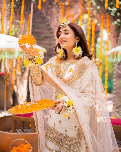 Yumna Zaidi - Waira Shirt, Ghagra with Dupatta - COD | 50% 0FF