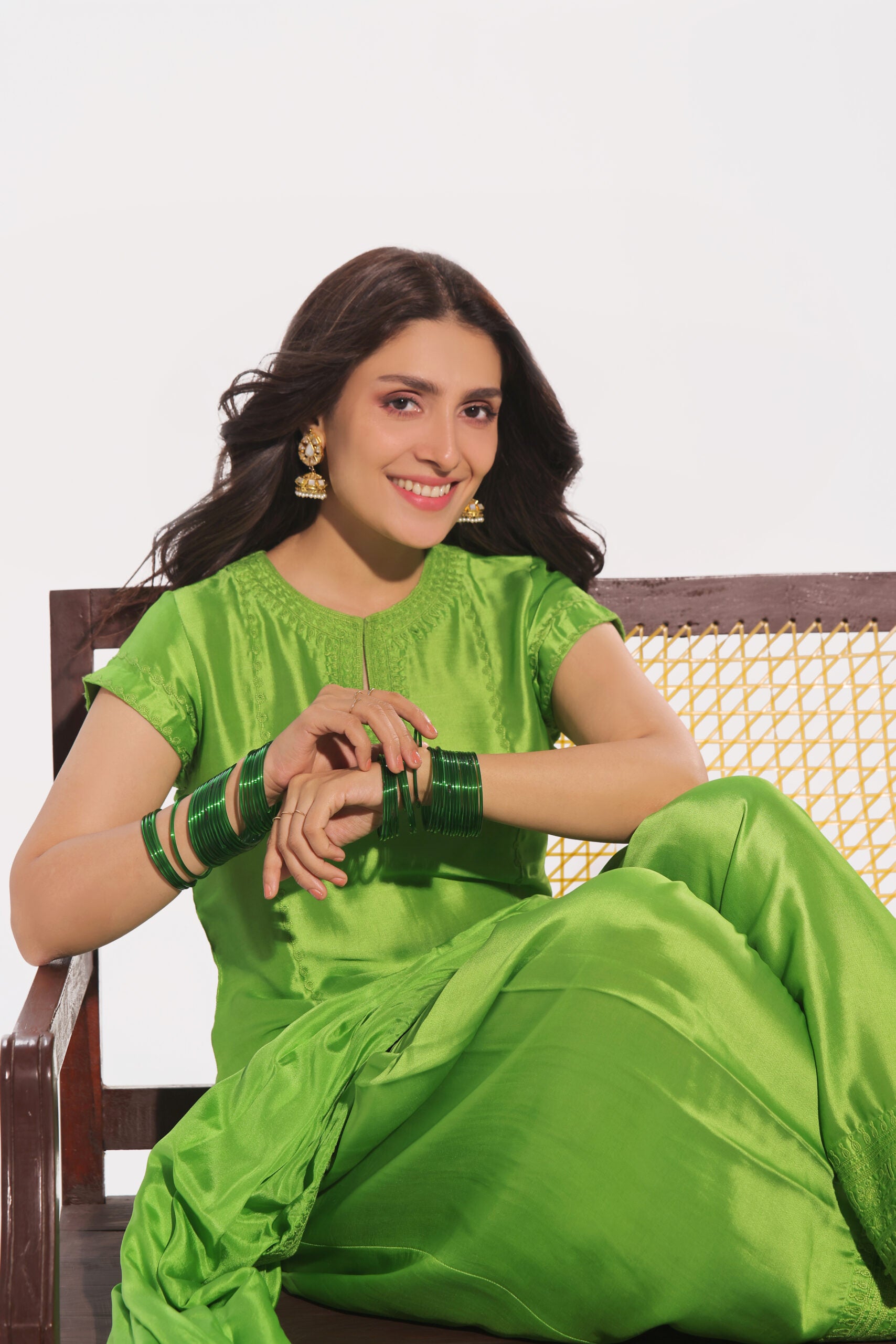 ayeza khan silk dress Fabbitt Official | Ayeza Khan celebrating Independence day in an elegant Green Dress by Mariyam D Rizwan Mariyam D Rizwan Shop this look via