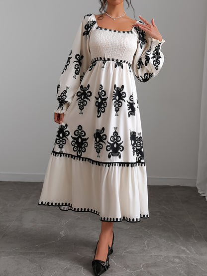 Floral Black and white Maxi - COD | 20% OFF