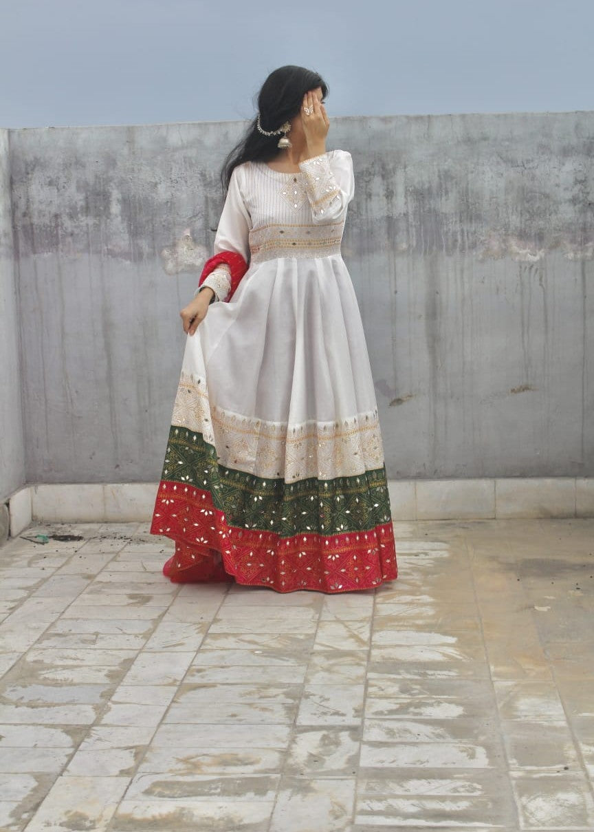 Weera Anarkali, Trouser with Dupatta - COD | 50% OFF