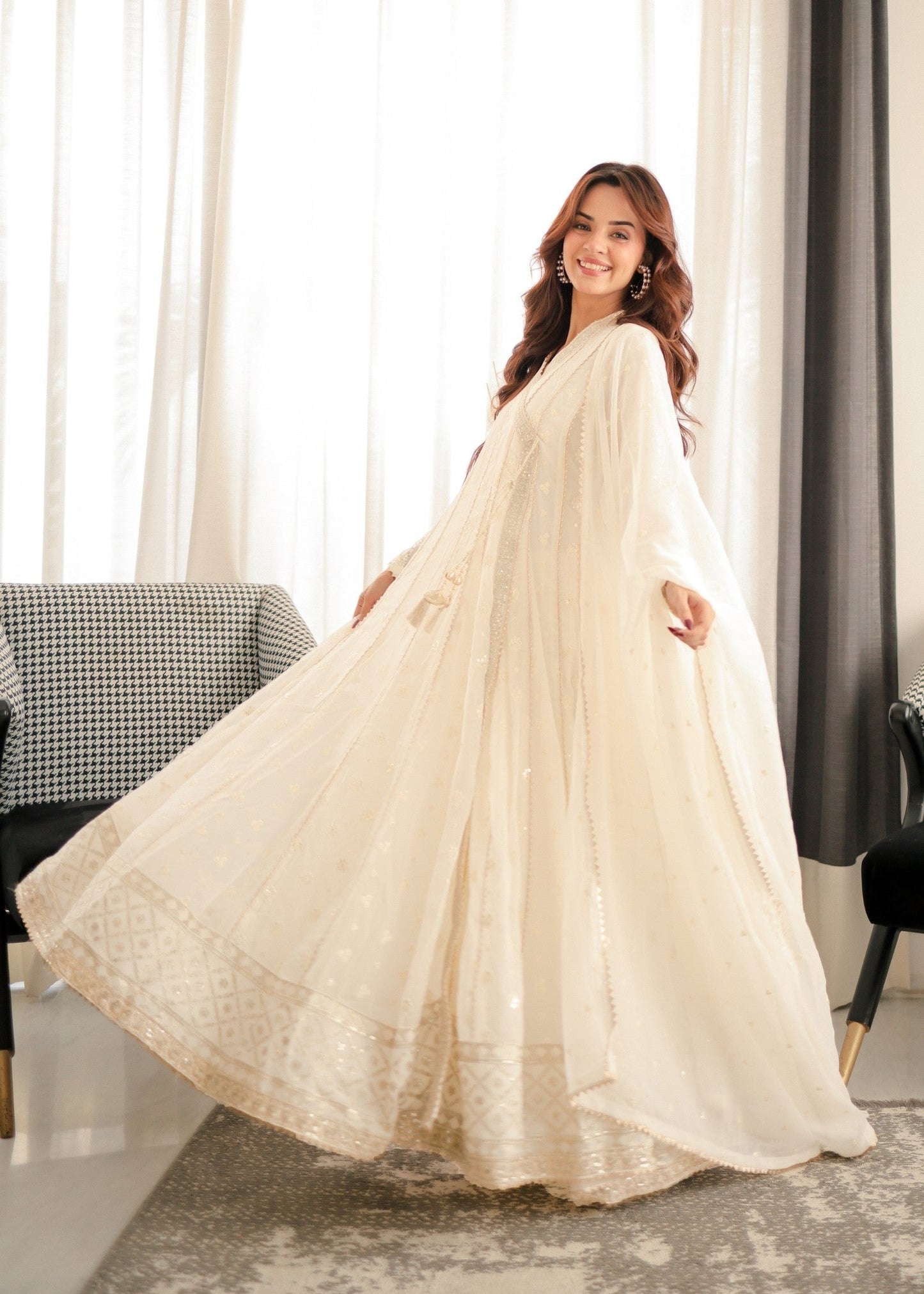 Komal Meer - Tiyara Maxi, Trouser and Dupatta - COD | 50% OFF