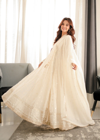 Komal Meer - Tiyara Maxi, Trouser and Dupatta - COD | 50% OFF