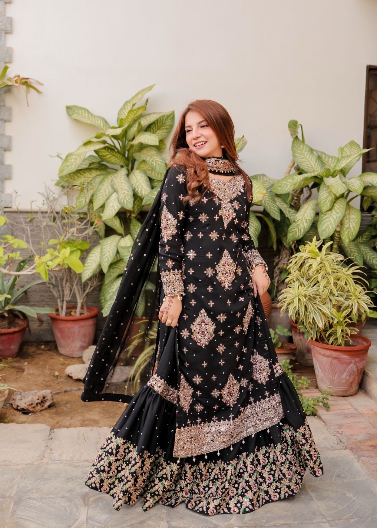 Dananeer - Sitara Shirt, Gharara and Dupatta - COD | 50% OFF