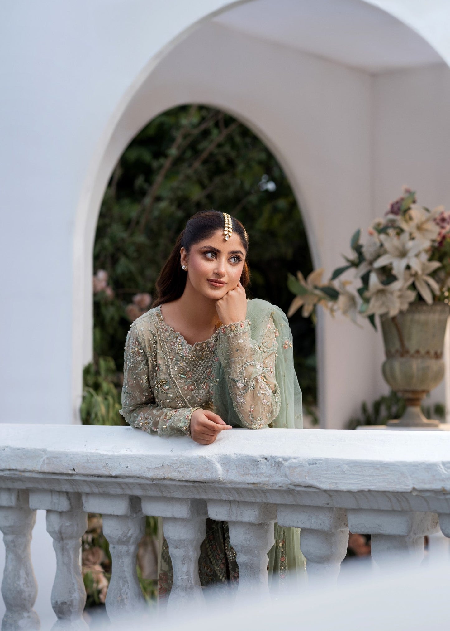 Sajal Ali Long Shirt, Trouser with Dupatta | 60% OFF