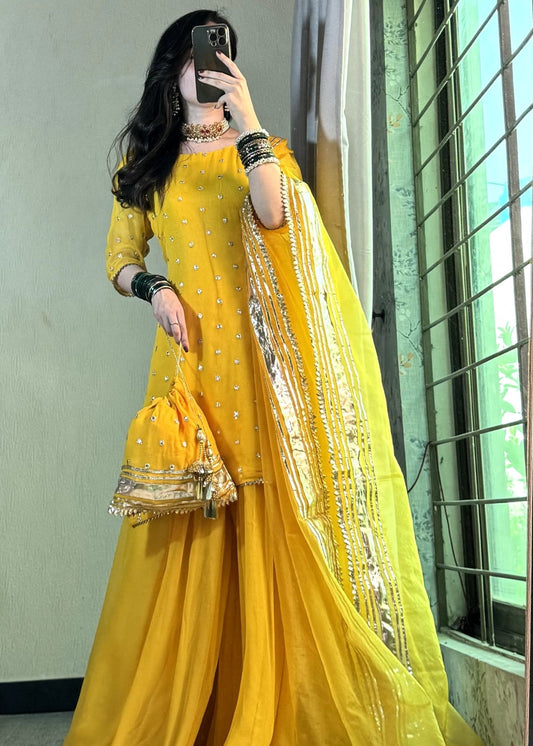 Lilly Shirt, Sharara and Dupatta set - COD | 50% OFF