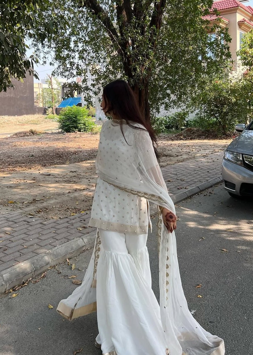 Aroosh - Zephyr Shirt, Gharara with Dupatta - COD | 50% OFF