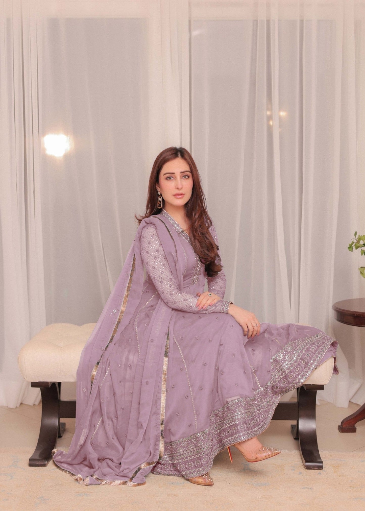 Sidra Niazi - Yani Shirt, Trouser and Dupatta - COD | 50% OFF
