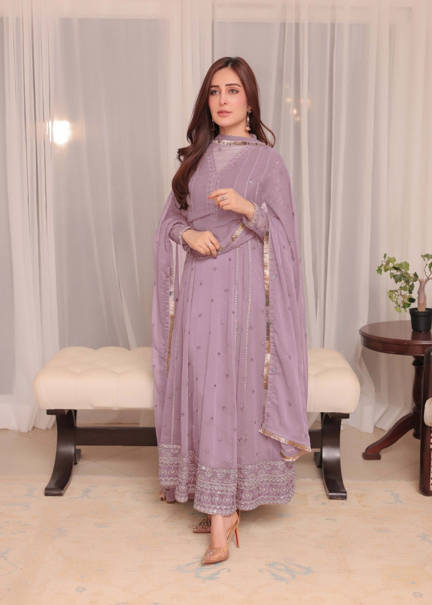 Sidra Niazi - Yani Shirt, Trouser and Dupatta - COD | 50% OFF