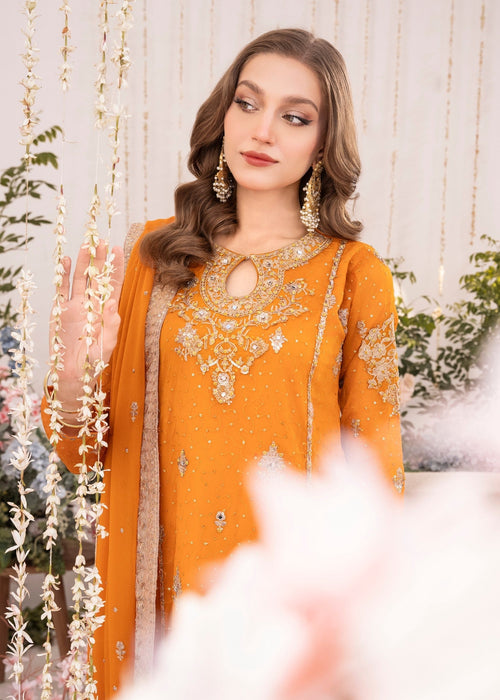 Alishba Abbasi - Azila Pishwas, Trouser with Duppatta - COD | 50% OFF