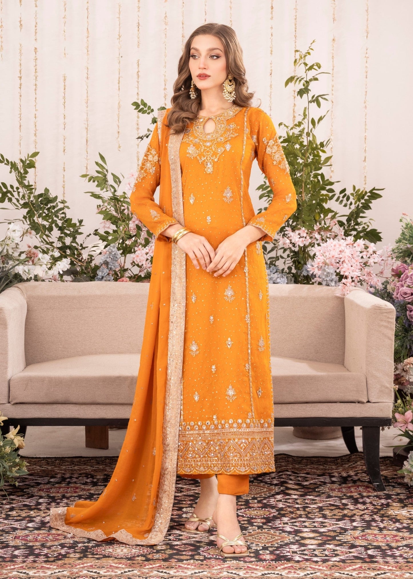 Alishba Abbasi - Azila Pishwas, Trouser with Duppatta - COD | 50% OFF