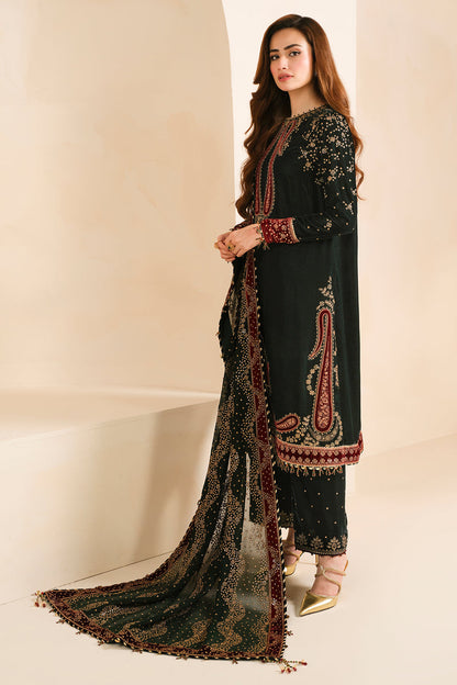 Sana Javed - Embroidered Velvet Shirt, Trouser and Dupatta set | 50% OFF