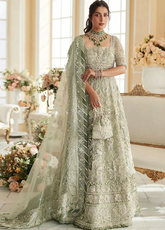 Ayeza Khan - Arya Maxi, Trouser and Dupatta set - COD | 60% OFF