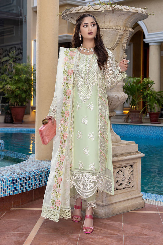 Sajal Ali - Pistacho Shirt, Trouser with Dupatta - COD | 50% OFF