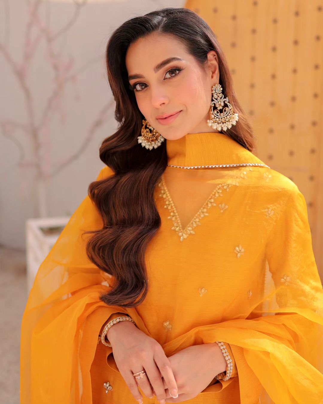 Iqra Aziz - Mango Long Shirt Trouser Dupatta | 65% OFF