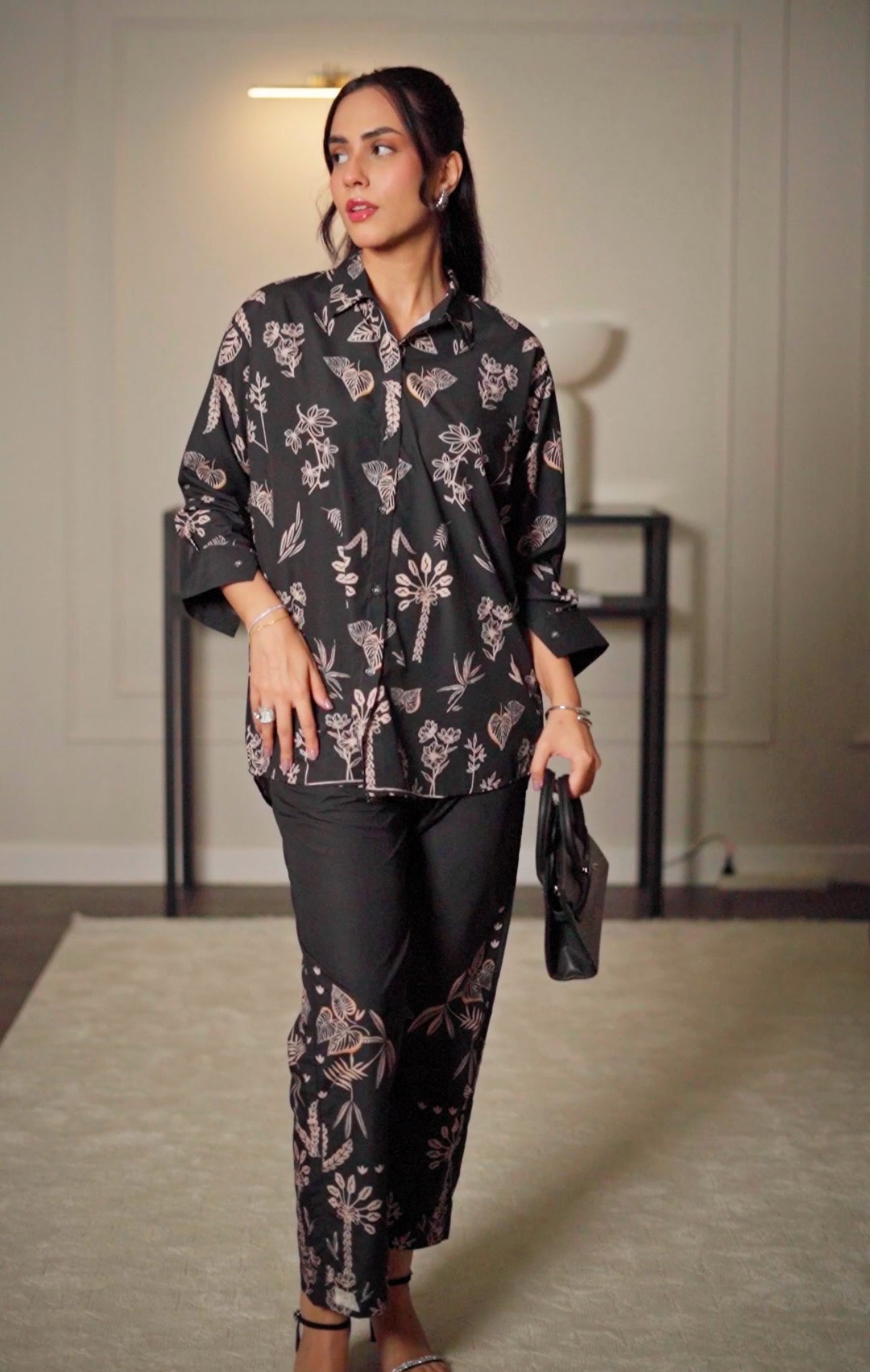 Ayesha Shahveer - Noir Shirt and Trouser - COD