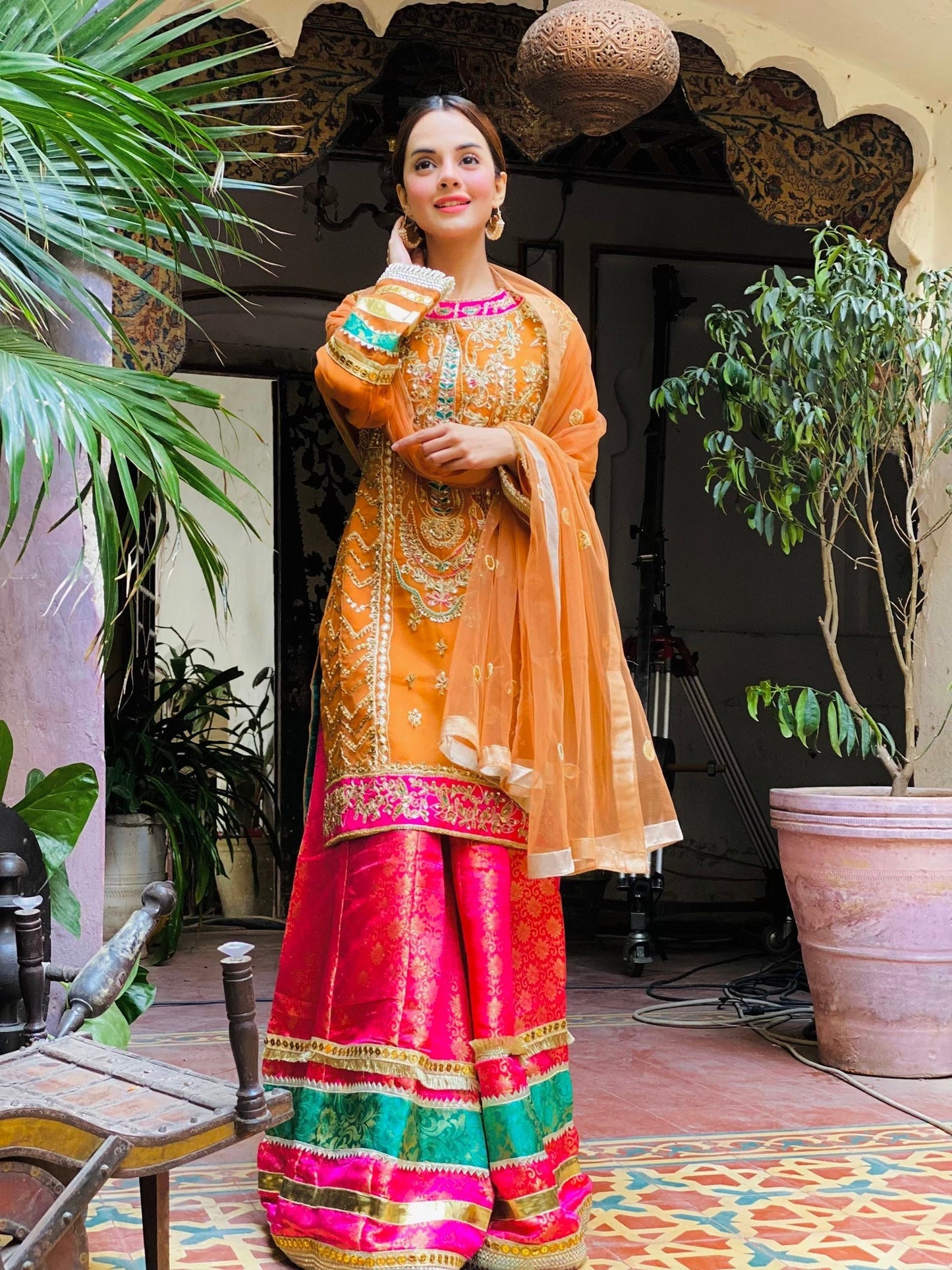 Komal Meer - Dine Shirt Sharara and Dupatta set - COD | 40% OFF
