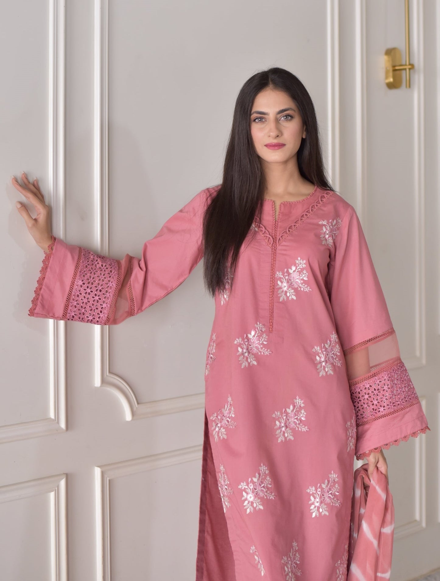 Iqra Kanwal - Mehrunisa Shirt, Trouser and Dupatta - COD | 30% OFF