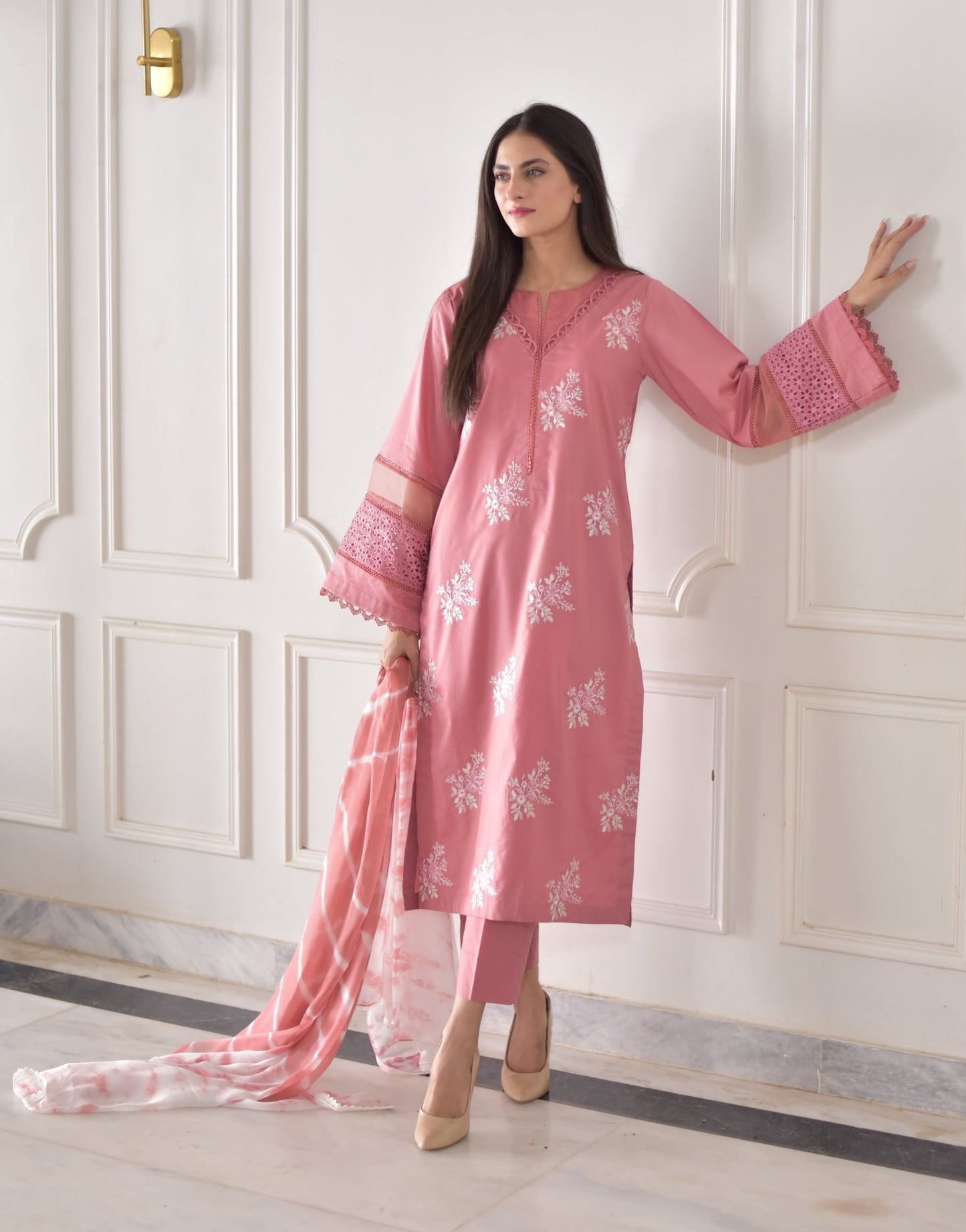 Iqra Kanwal - Mehrunisa Shirt, Trouser and Dupatta - COD | 30% OFF