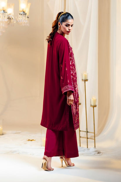 Wajeha Khan - Velvet Embroidered Bolero, Shirt and Trouser | 40% OFF