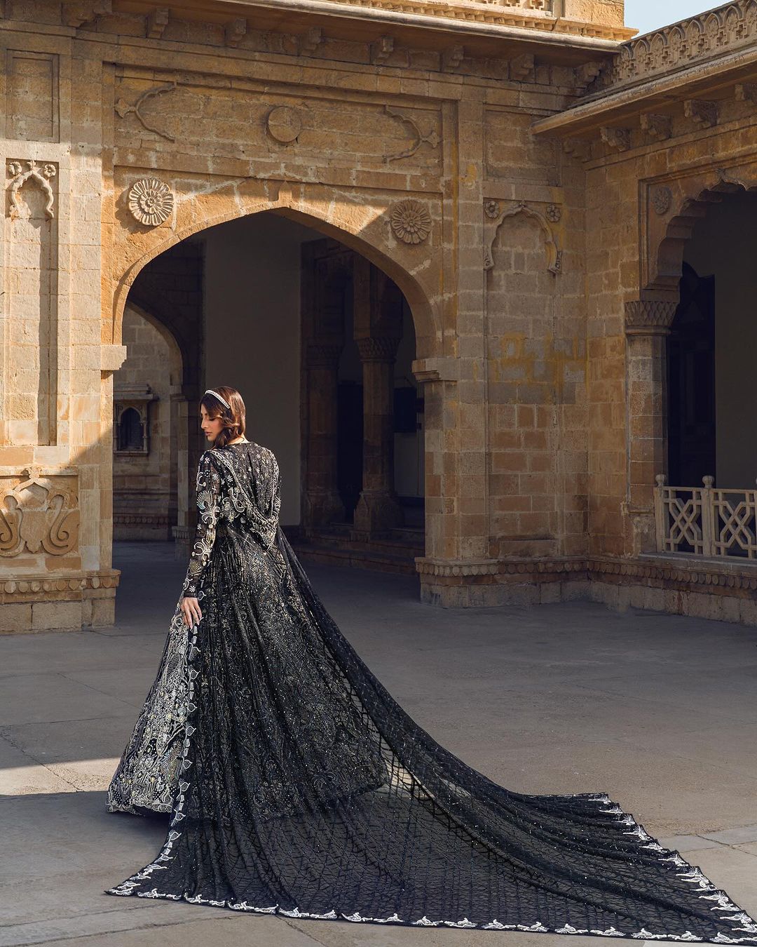 Kinza Hashmi - Embellished Majesty Black Gown | 60% OFF