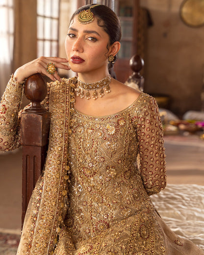 Mahira Khan Golden Bridal Gharara | FLAT 60% OFF