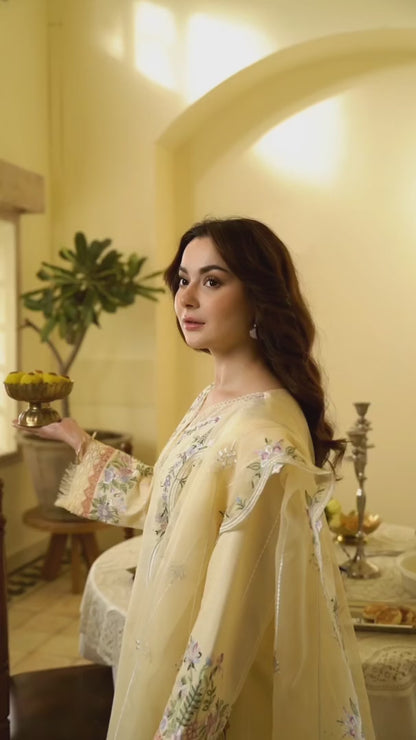 Hania Aamir - EMBROIDERED TUSCAN CREAM | 50% OFF | Stitched