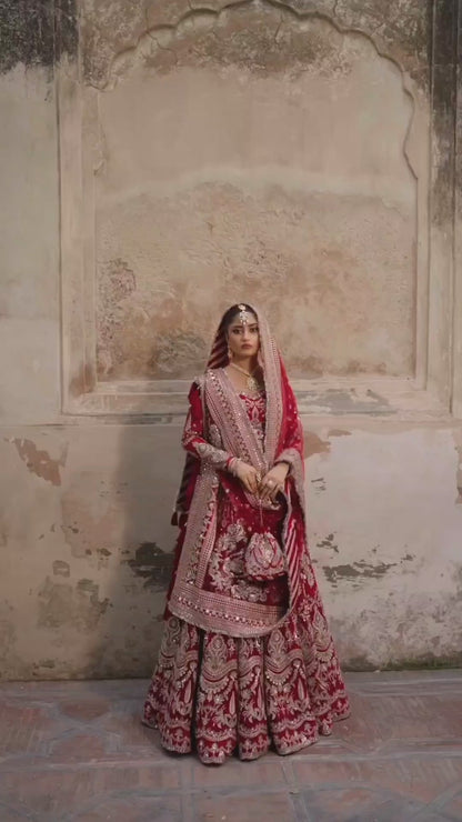 Sajal Ali - Red Bridal Gown | 50% OFF