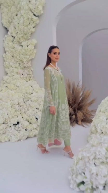 Iqra Aziz -  Noura Long Shirt, Trouser and Duaptta | 40% OFF