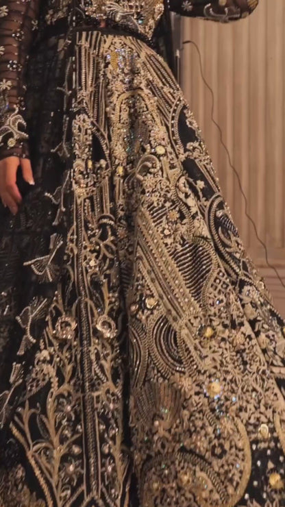 Kinza Hashmi - Embellished Majesty Black Gown | 60% OFF