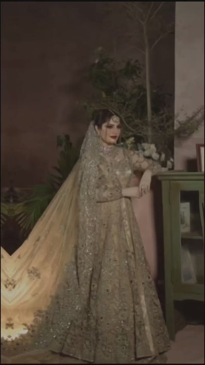 Neelam Muneer - Golden Gown and Dupatta set | 60% OFF