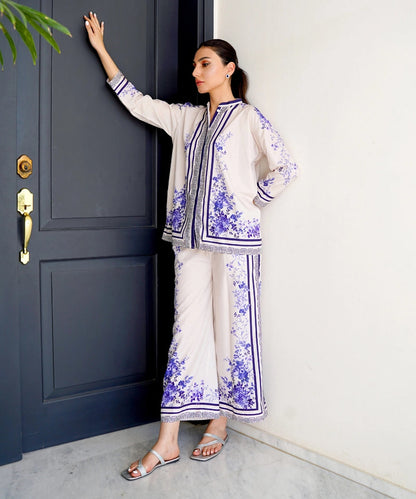 Laiba Khan - Cyan Shirt and Trouser - COD | 20% OFF