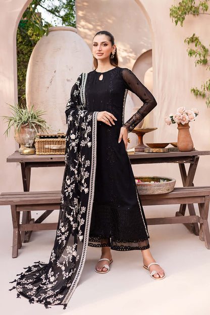 Laiba Khan Starry Black Bliss Shirt, Trouser and Dupatta set | 40% OFF | COD