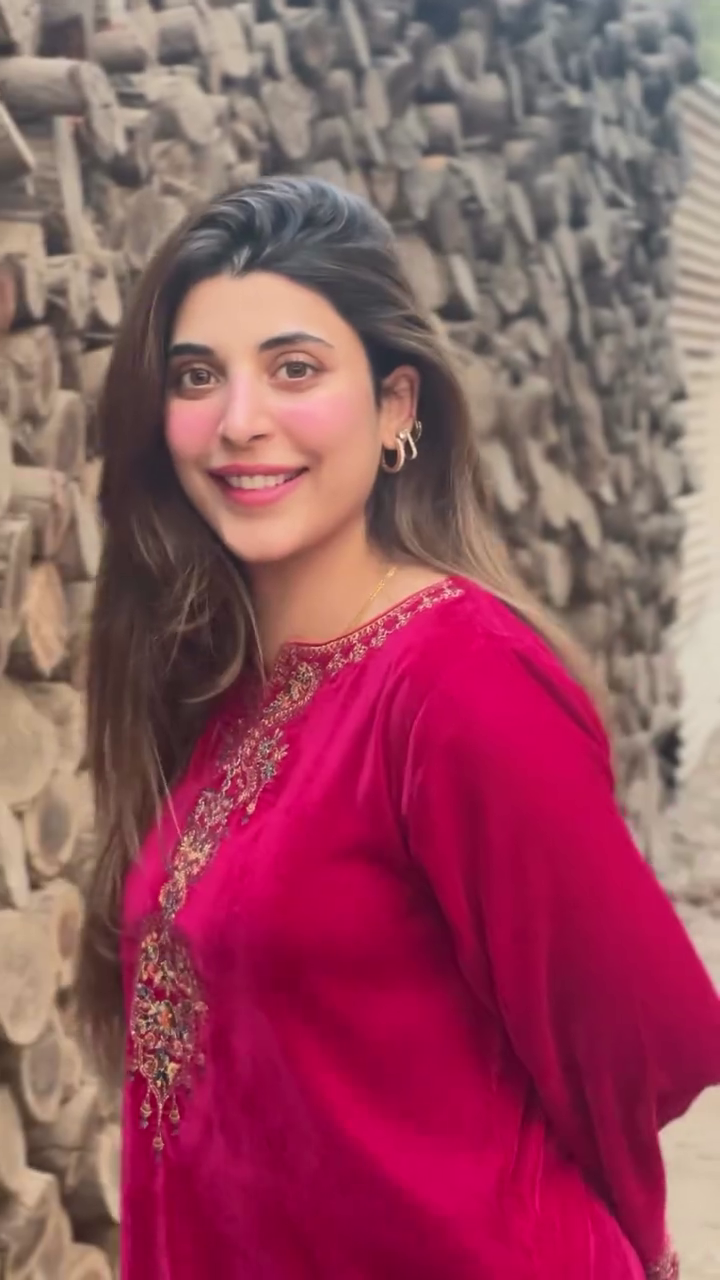 Urwa Hocane Pink Velvet Shirt and Trouser | 40% OFF